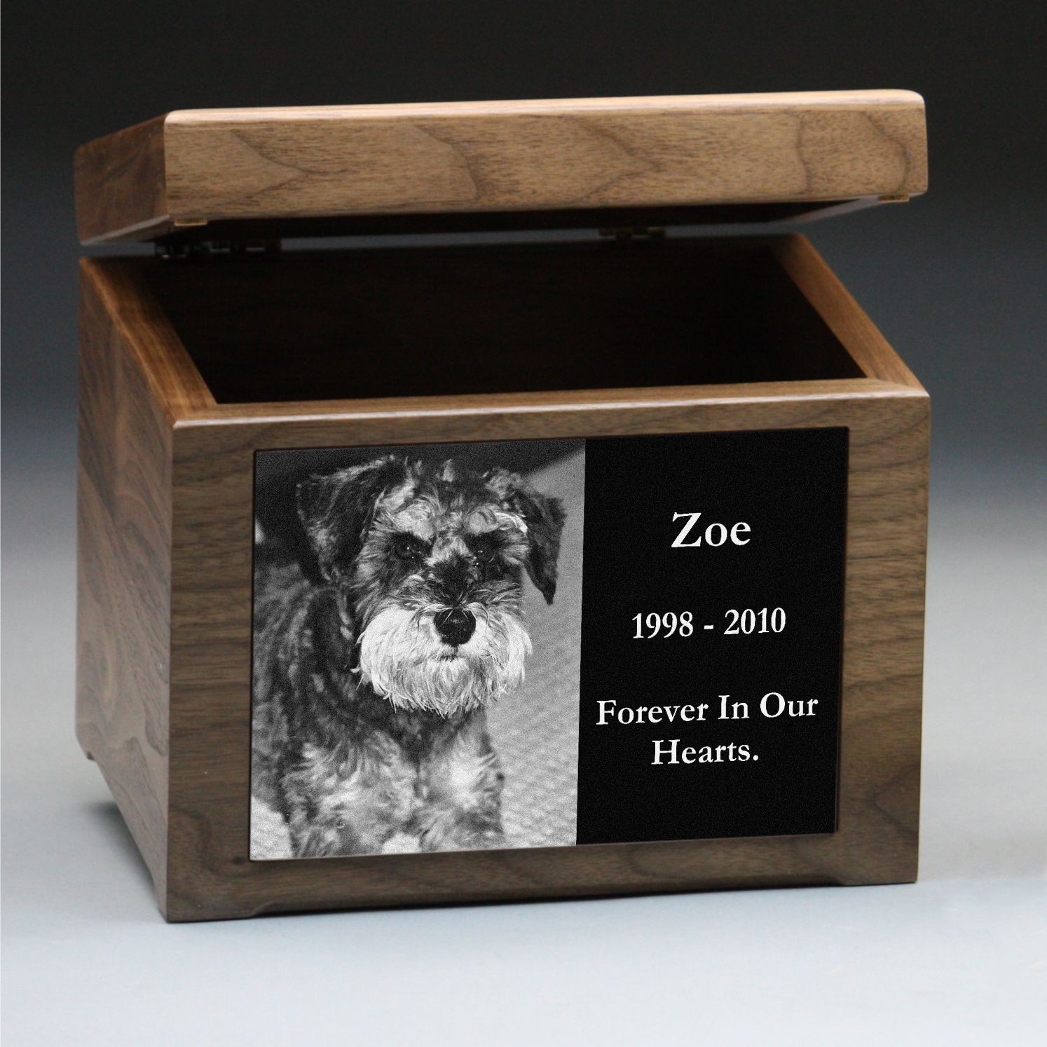 Wooden Pet Urn Memory Box Urn With Tile