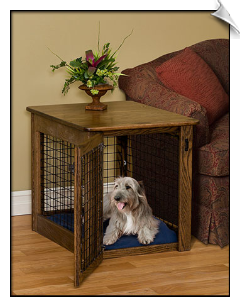 Handcrafted Wire Dog Crate - End Table