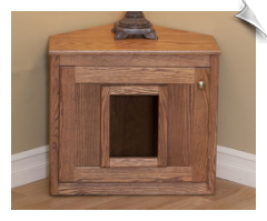 Handcrafted Corner Cat Litter Box Furniture